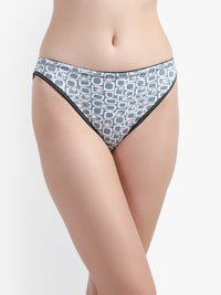 Printed Tanga Panty for women Gray