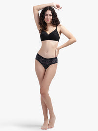 Black Printed Women Panty