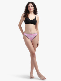 Printed Tanga Panty for women Pink