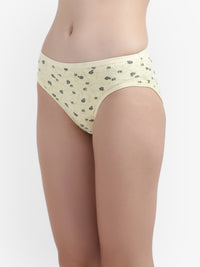 No Ride Up Cotton Panties for Women | Yellow Printed | Best Price