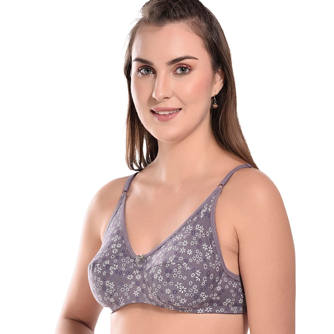 Buy Printed Non-Padded Cotton Bra for Women online in India