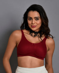 Bruchi Club Women Non-Padded Encircled shaping Full Coverage Bra Maroon Everyday