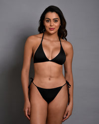 Buy Black Halter Neck Bikini Set for Women Online in India