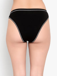 Bruchi Club Black Solid Cotton Women Panty – No Ride Up Comfort