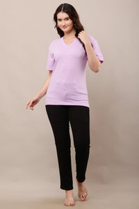 Buy Being Deshi Women V neck Lounge T-shirts in India | Bruchi Club