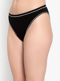 Bruchi Club Black Solid Cotton Women Panty – No Ride Up Comfort