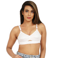 White cotton Bra for women