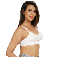 White cotton Bra for women