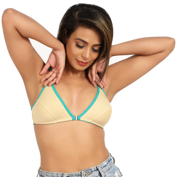 Nude Front Open Non Padded Bra For Women