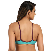 Green Front Open Non Padded Bra For Women