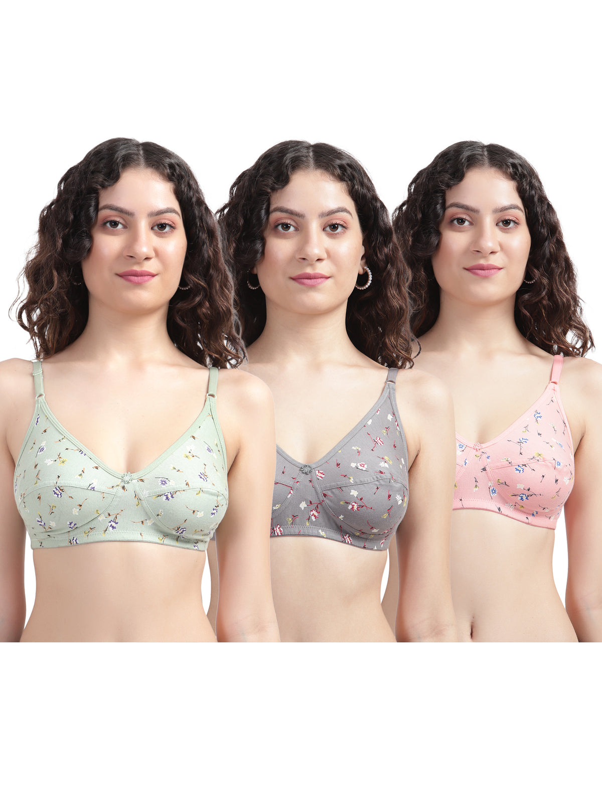 Pack of 3 Women Everyday Non Padded Bra  (Multicolor)