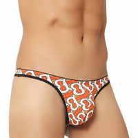 Men’s low-rise printed thong with ergonomic 3D pouch and no ride-up fit