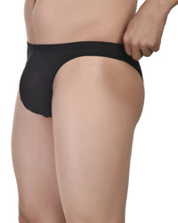 Bruchi Club Black Micro Modal Thong for Men