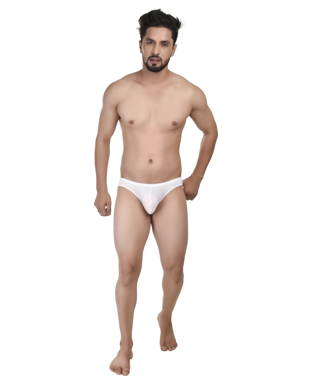 Men’s White Cheekini Brief – Minimal Design, Soft Support & Everyday Comfort