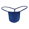 Men's Cotton Spandex G String Pouch Blue Underwear