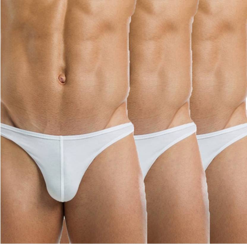 Bruchi Club Pack of 3 White Men Bikini Briefs