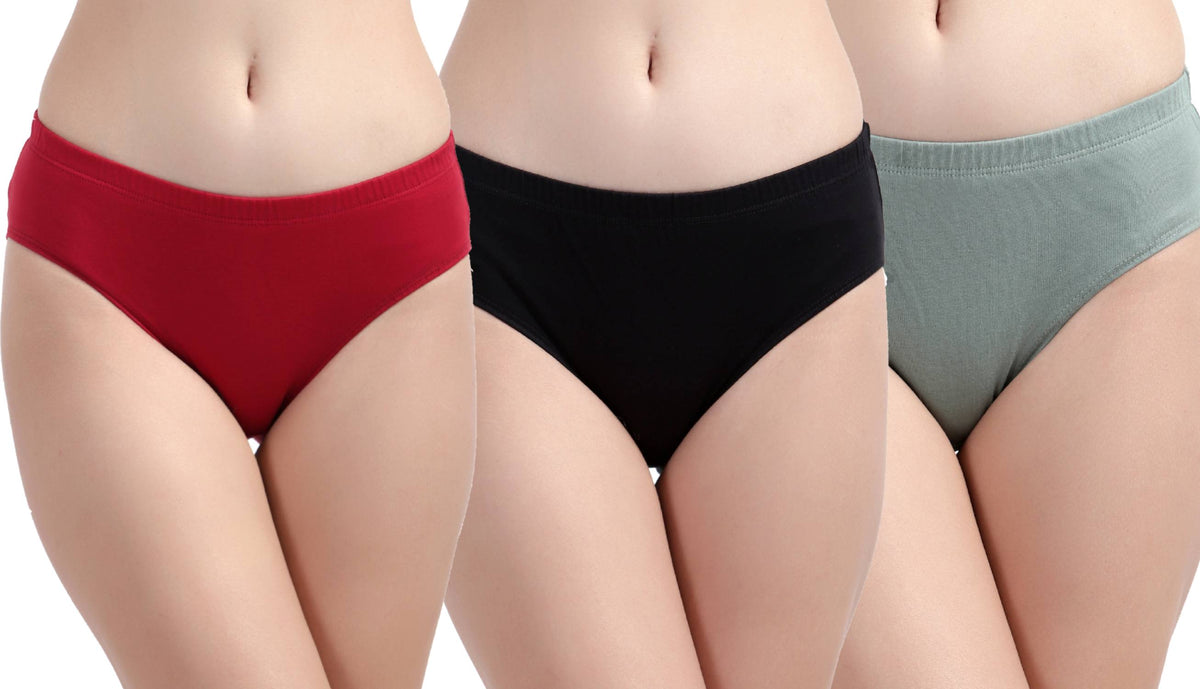 Pack of 3 solid Cotton Women Panty