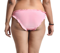 Pink Net Fril panty for women