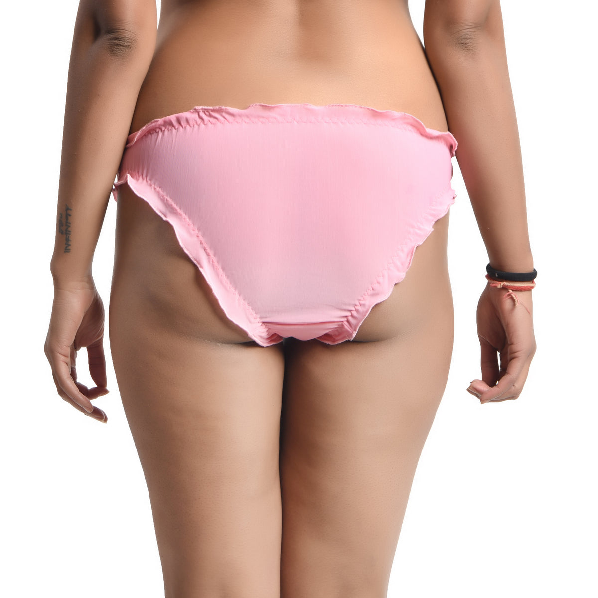 Pink Net Fril panty for women