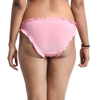 Pink Net Fril panty for women