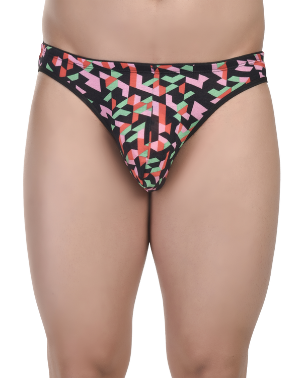 Comfortable Printed Men Bikini Briefs -  No Ride Up
