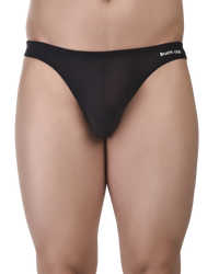 Black men's underwear with brand logo on a white background