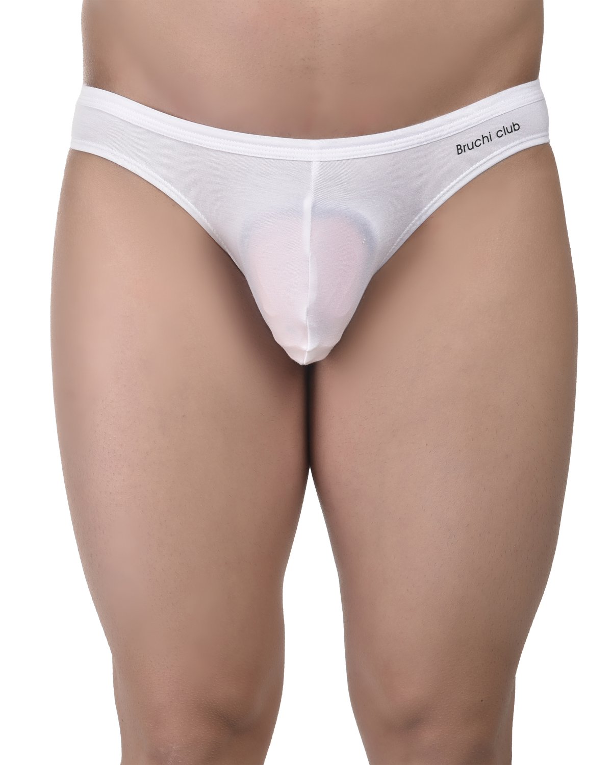 White men's underwear with 'Buch Club' branding on a white background