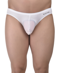 White men's underwear with 'Buch Club' branding on a white background