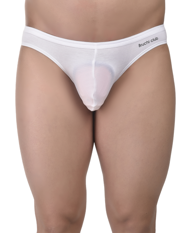 White men's underwear with 'Buch Club' branding on a white background
