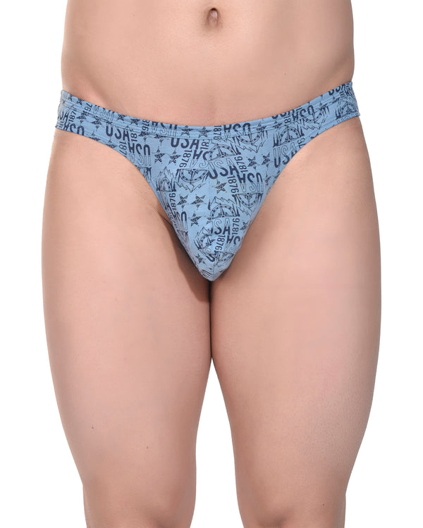 Men’s Blue Cheekini Brief | Cotton Lycra No Ride-Up Briefs