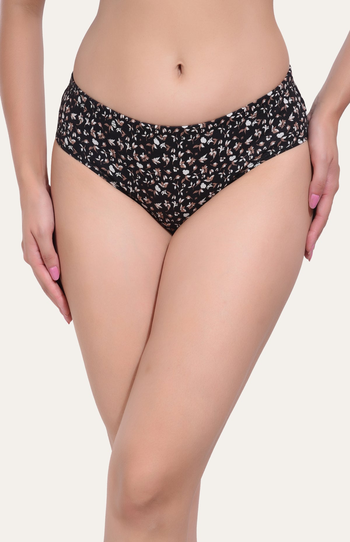 Bruchi Club Black Printed Cotton Women Panty – Everyday Comfort