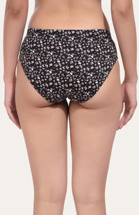 Bruchi Club Black Printed Cotton Women Panty – Everyday Comfort