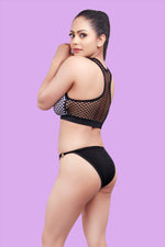 Women Sleek String Black Anti Bacterrial Bamboo Panty