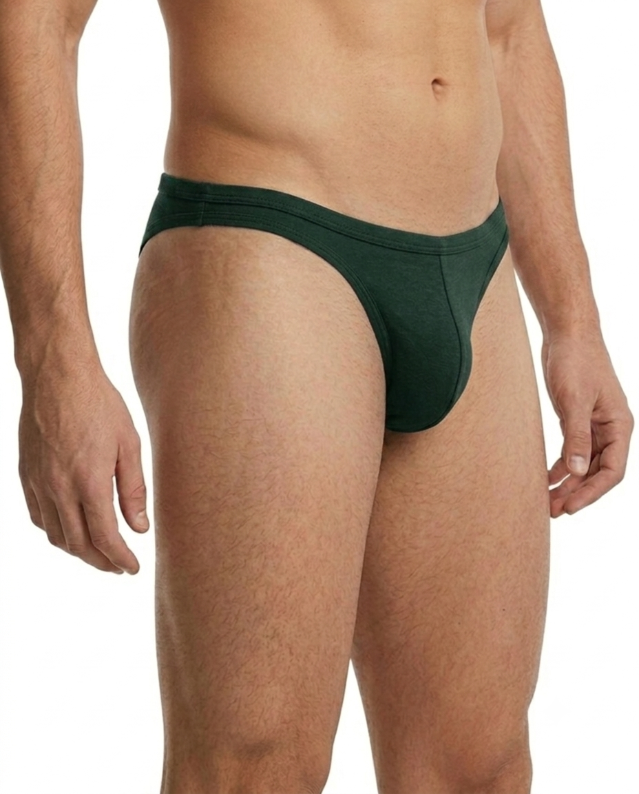 Men’s Bottel Green Cheekini Brief – Minimal Design, Everyday Comfort, No Ride Up