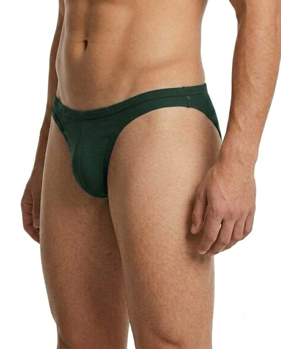 Men’s Bottel Green Cheekini Brief – Minimal Design, Everyday Comfort, No Ride Up