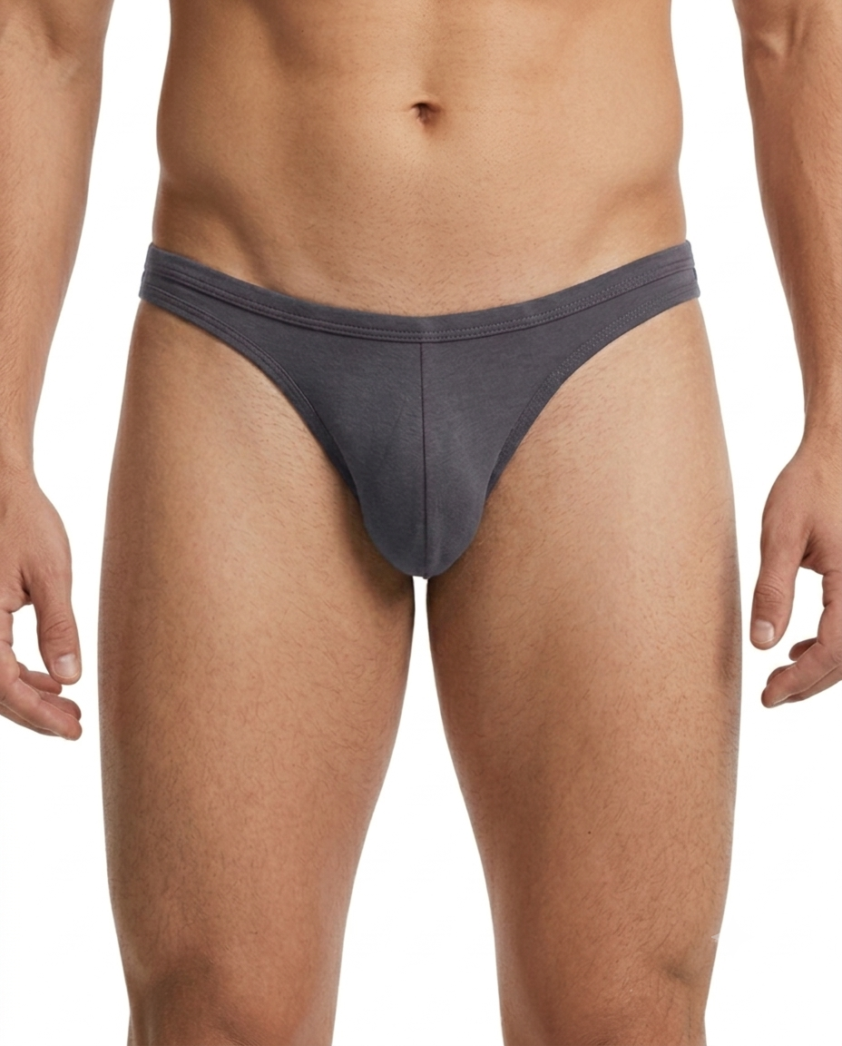 Men Charcoal Gray Cheekini Brief – Minimal Design for Everyday Comfort No Ride Up