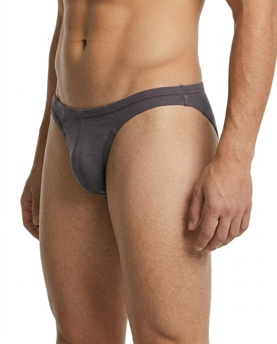 Men Charcoal Gray Cheekini Brief – Minimal Design for Everyday Comfort No Ride Up