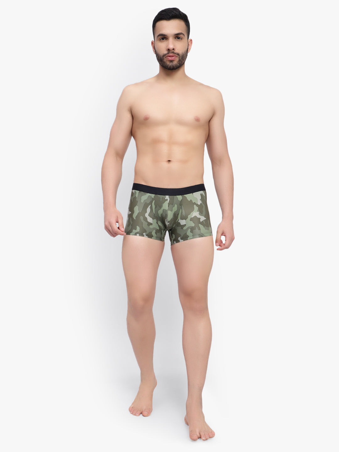 Men's Green camouflage Modal Trunks Men Underwear - No Ride Up