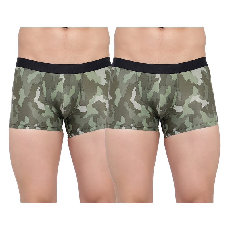 Buy Bruchi Club Pack of 2 Ice Slik Green camouflage Men's Trunks