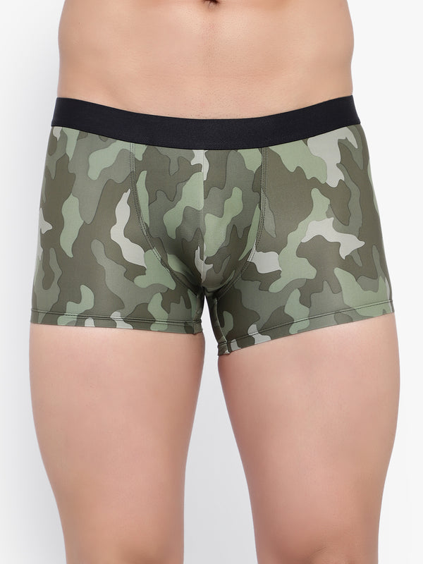 Men's Green camouflage Modal Trunks Men Underwear - No Ride Up