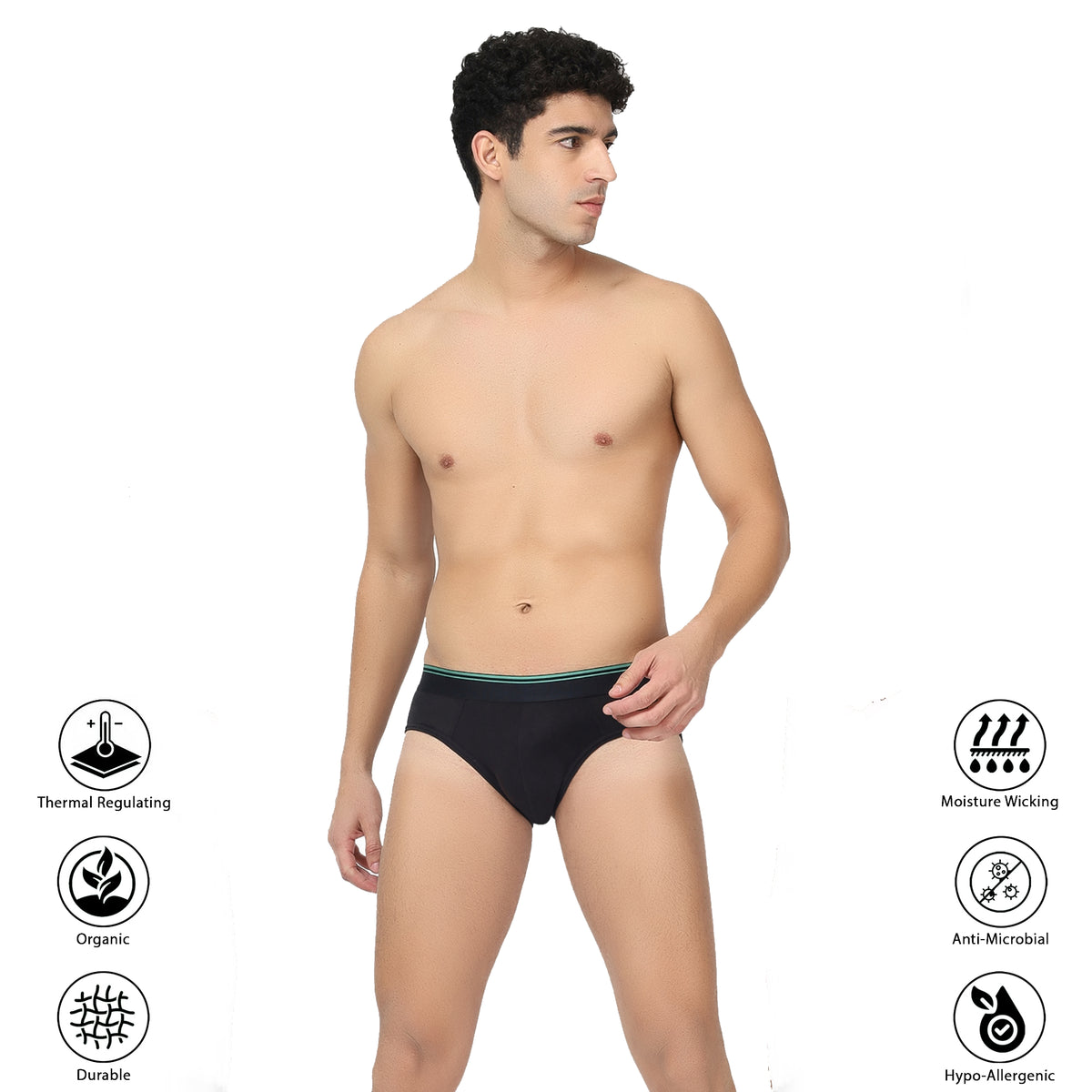 Antar Hemp Men Briefs Black