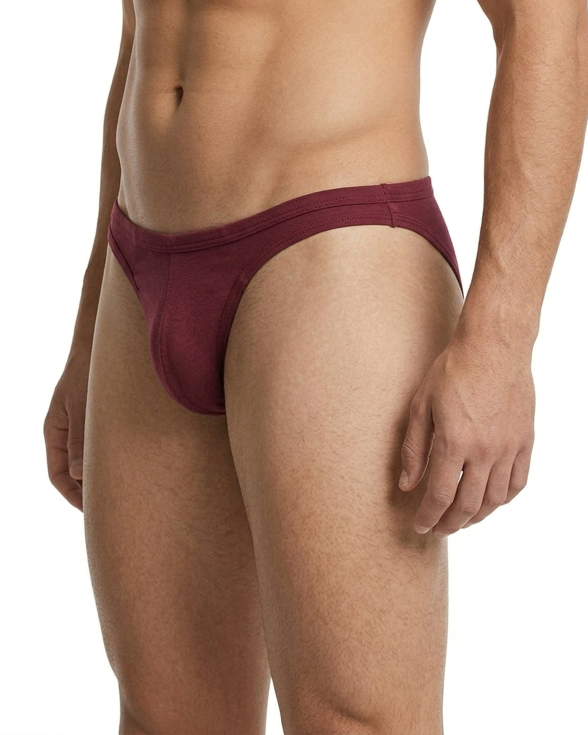 Men Maroon Cheekini Brief – Minimal Design, Everyday Comfort, No Ride Up