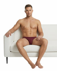 Men Maroon Cheekini Brief – Minimal Design, Everyday Comfort, No Ride Up