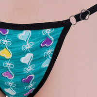 Women’s Printed Adjustable String Thong Panty | Soft Low Rise Thong