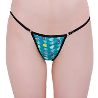 Women’s Printed Adjustable String Thong Panty | Soft Low Rise Thong