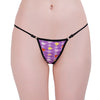 Women’s Purple Heart Print Adjustable String Thong Panty
