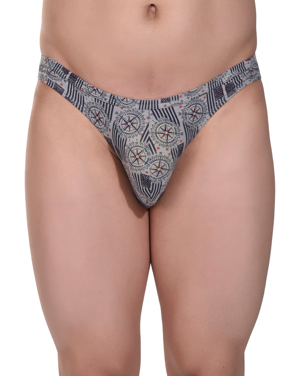 Men’s Gray Printed Cheekini Brief – Minimal Design, Soft Support & Everyday Comfort