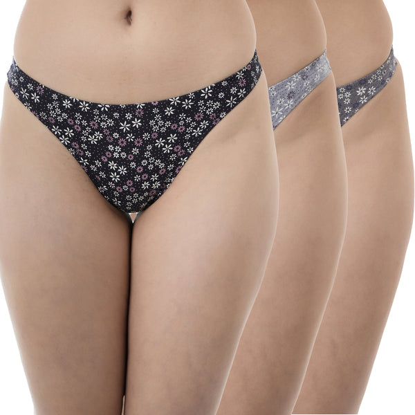 Buy Women Printed Thongs Brief Panty – 100% Cotton Comfort