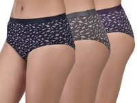 Bruchi Club Printed Cotton Hipster Panty for Women – Everyday Comfort (Pack of 3)