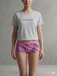 Purple Tie-dye Print Bamboo Women Panty Boy Log